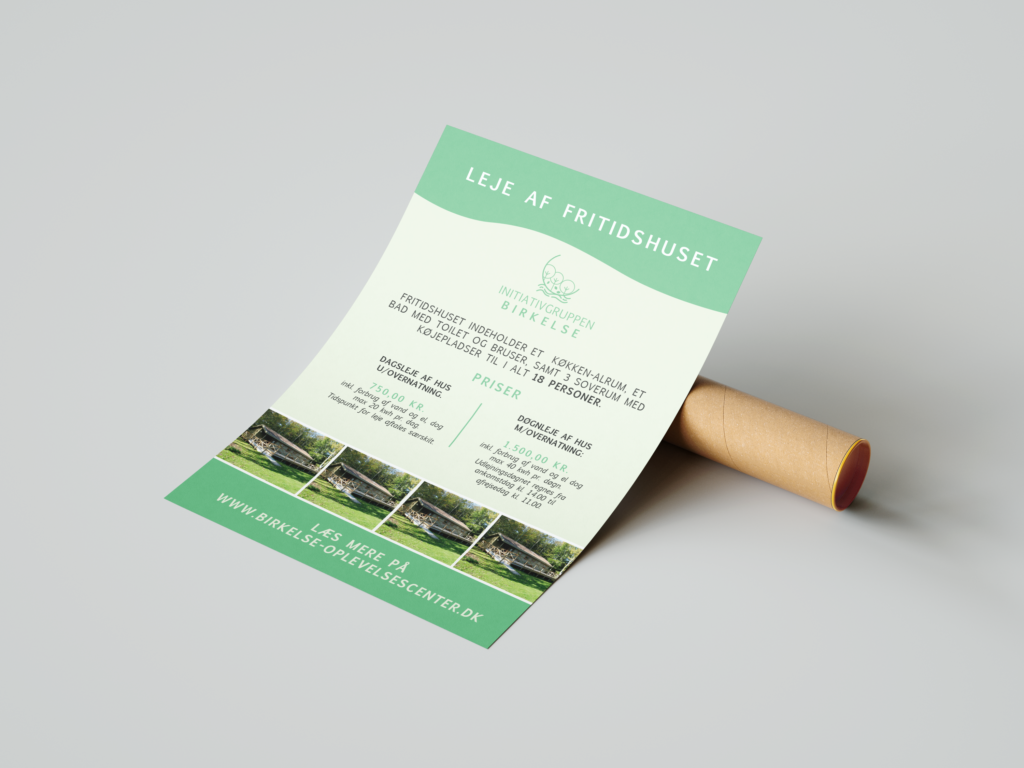 Birkelse oplevelsescenter fik overleveret et unikt moderne logo samt hjemmeside og alt der ellers kunne tænkes af trykte.